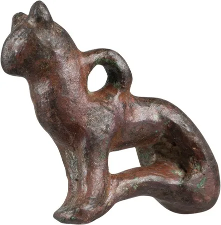 Egyptian Bronze Cat Amulet