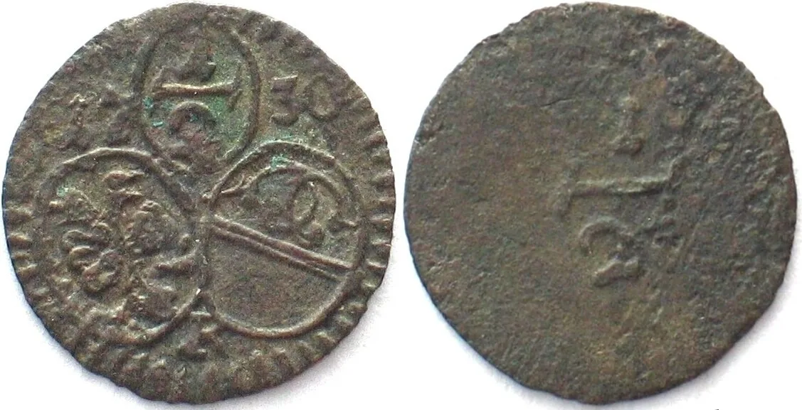 1730 Swiss UNTERWALDEN 1/2 Kreuzer 1730 billon aXF EF-