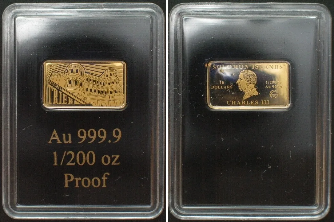 2024 SOLOMON ISLANDS. 10 Dollars 2024 Porta Nigra TRIER gold 1/200 oz Proof
