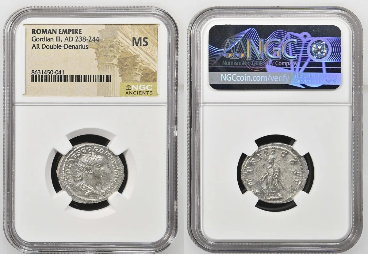 Double-Denarius 238-244 AD Gordian III MS