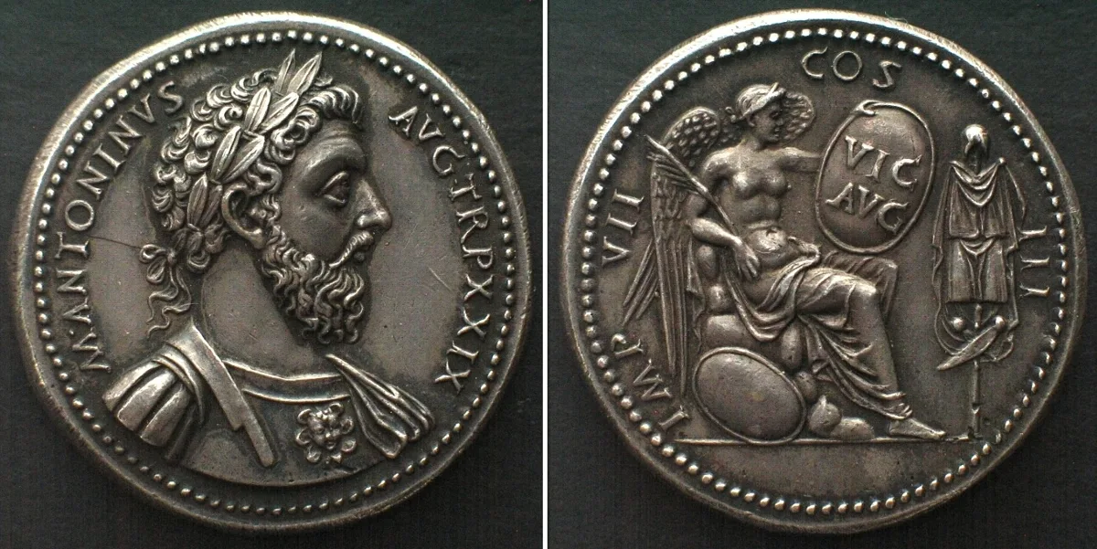 1500-1570 MARCUS AURELIUS. Electrotype AR Sestertius, Paduan type after GIOVANNI DA CAVINO UNC