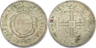 1/8 Gulden 1797 Swiss FREIBURG 1/8 Gulden (7 Kreuzer) 1797 silver UNC-!