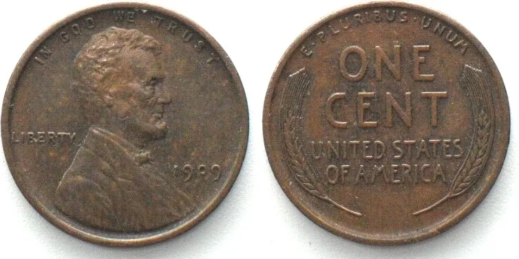 1909 USA Lincoln Wheat Cent 1909, AU!