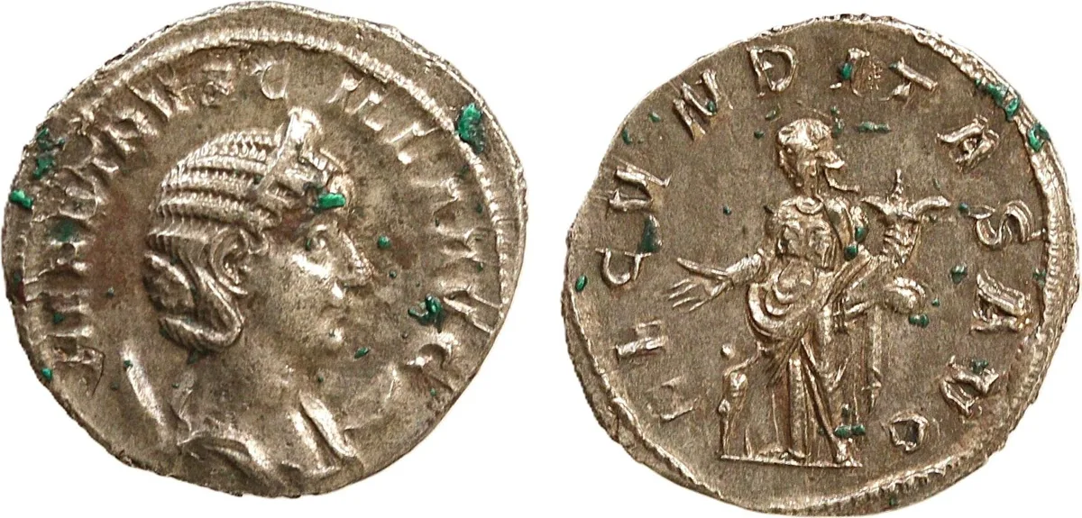 Herennia Etruscilla AR Antoninianus. Rome, AD 250.