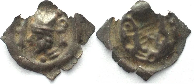 1366-1382 BASEL - BISHOPRIC BASEL. Pfennig, Johann III von Vienne (1366-1382), silver, VF+