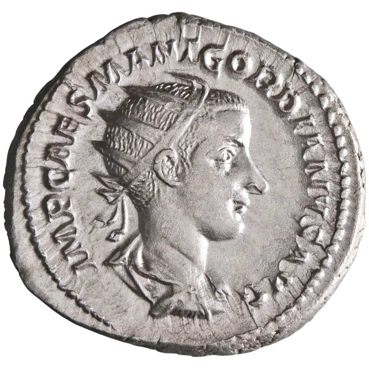 Roman: Gordian III (238-244), silver antoninianus (4.83g), Rome mint, 238-244 CE. Victory.
