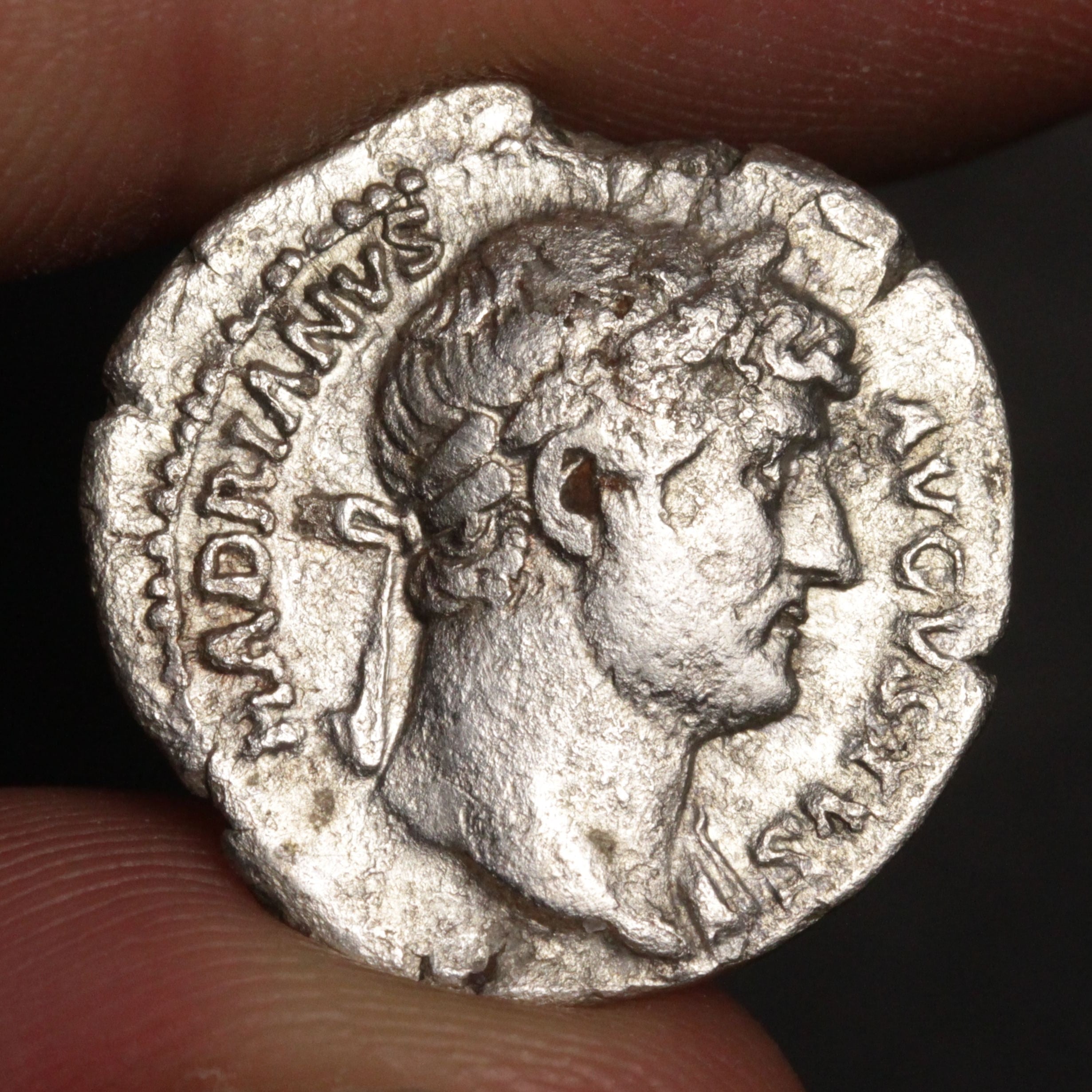Hadrian Denarius 126AD Ancient Roman Empire Silver Coin - Victory Wreath