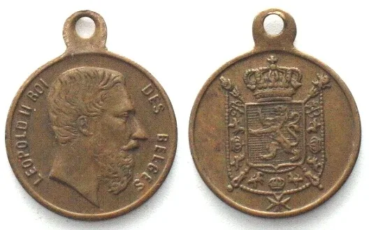 1870 LEOPOLD II. Miniature medal ND (ca. 1870), brass, 13mm EF