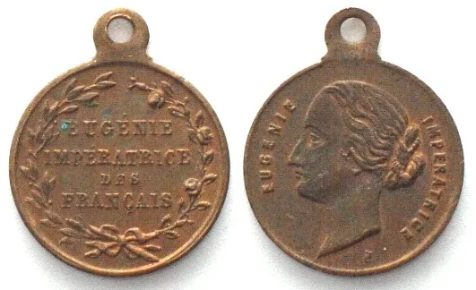 1853 EUGENIE IMPERATRICE, Medal ND (1853), brass, 13mm UNC-