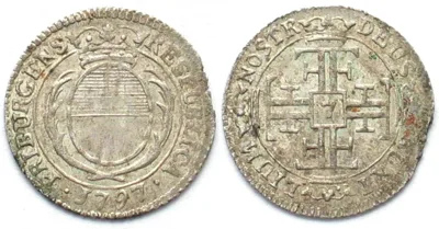 1/8 Gulden 1797 Swiss FREIBURG 1/8 Gulden (7 Kreuzer) 1797 silver UNC-!!!