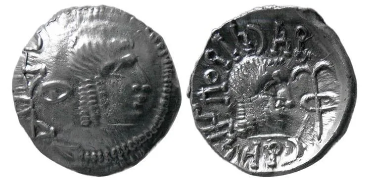 ARABIA, Himyarites. Amdan Bayyin. 50-150 AD. AR Quinarius, Choice AU