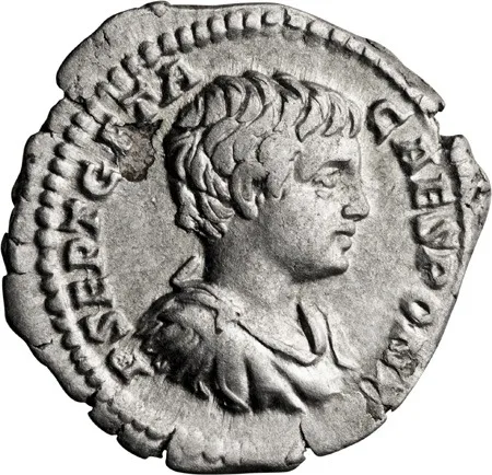 Geta as Caesar. Denarius