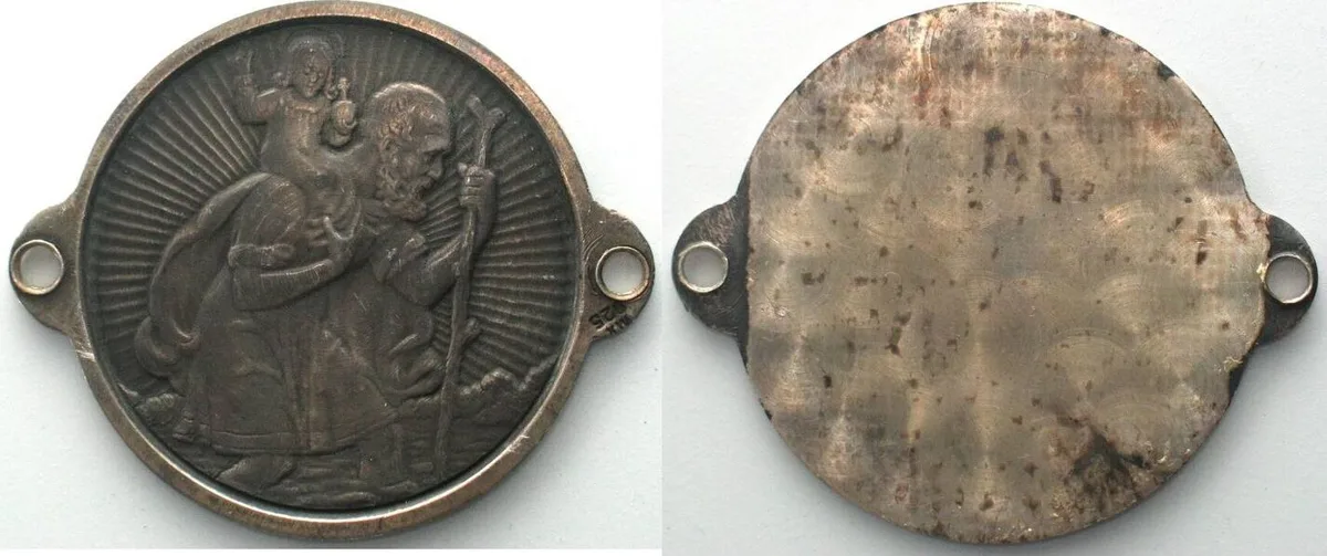 1960 ST. CHRISTOPHER Oldtimer plaque ca. 1960, silver, 44mm AU