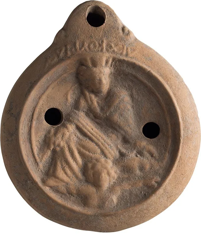 Roman Oil Lamp with City Goddess of Antioch