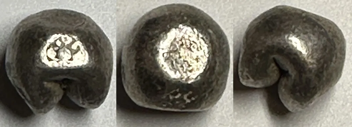 1612-1628 THAILAND. Ayutthaya 1 Baht SONGTHAM (1611-28) Bua, Pot Duang Bullet Coin, silver F+