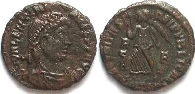 367-375 VALENTINIAN I (364-375 AD). AE Centenionalis, 367-375, Siscia mint, 3rd officina XF