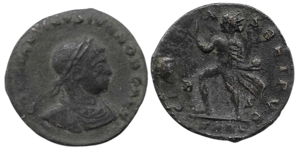 Constantine II 317 AD, AE 19mm 2.12gm Follis, Arles.