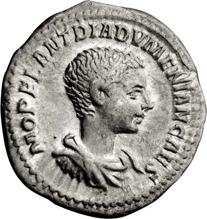 Diadumenian as Caesar. Denarius