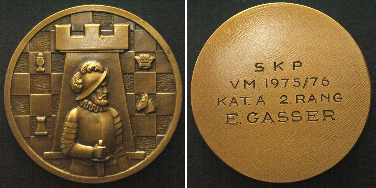 1976 SWITZERLAND Medal 1976 CHESS bronze SCARCE! UNC
