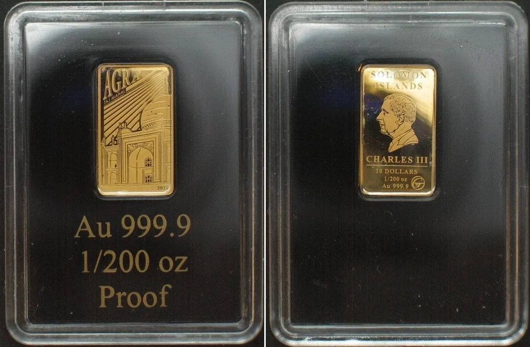2024 SOLOMON ISLANDS. 10 Dollars 2024 Taj Mahal AGRA gold 1/200 oz Proof