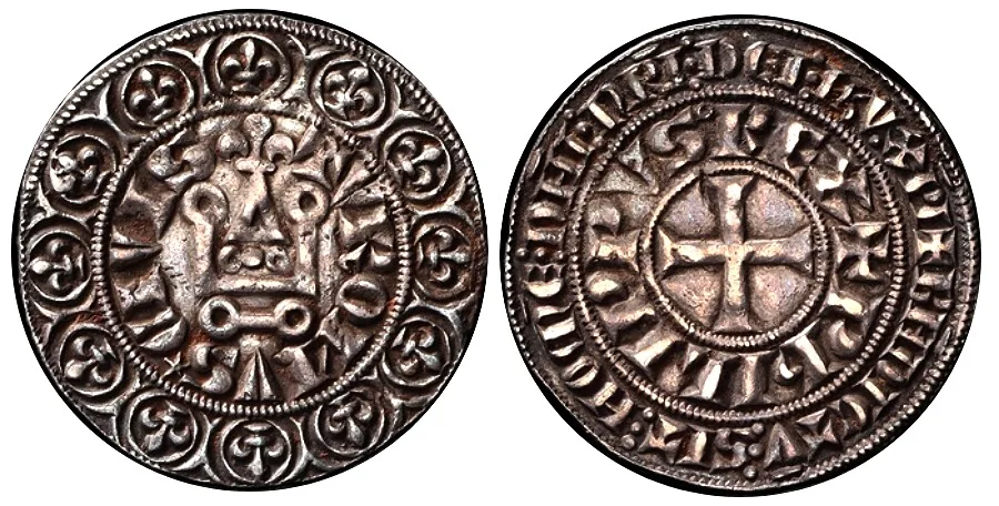 1285-1314 France, Filip IV le Bel (the fair) Gross Tournois in nUNC toned
