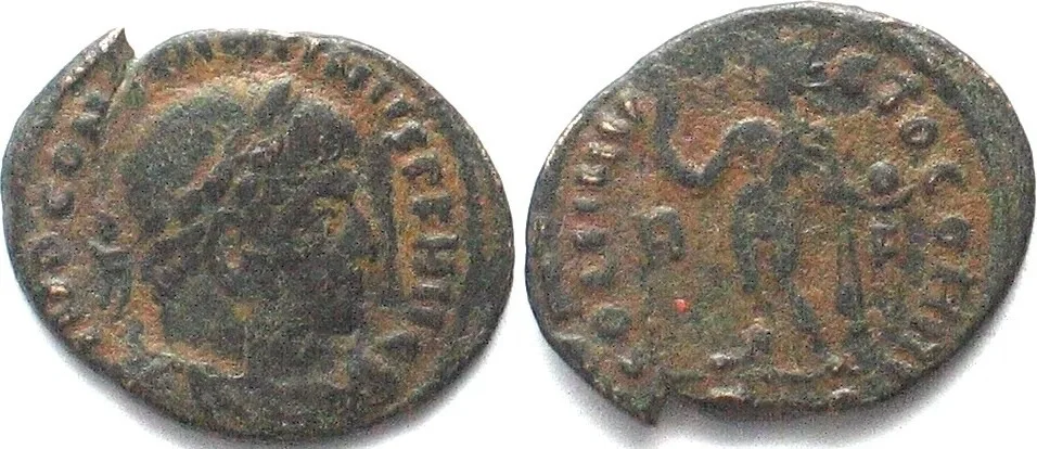 306-337 CONSTANTINE I the Great (306-337 AD). AE Follis, Rome mint (?) VF