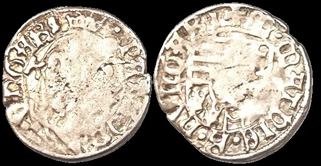 MEDIEVAL HUNGARY Matthias Corvinus 1458-1490. AR 16.8mm .69gm Denier