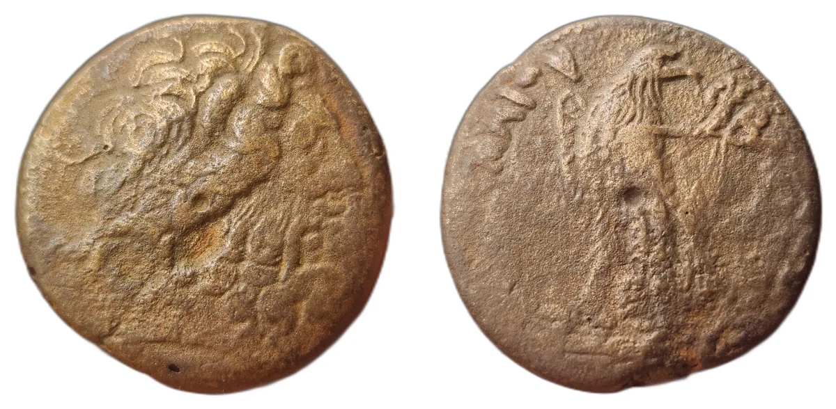 Ptolemy III Euergetes or Ptolemy IV Philopator - 40.13 g AE 36 - Tetrobol