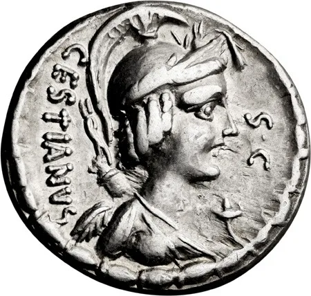 M. Plaetorius M.f. Cestianus. Denarius