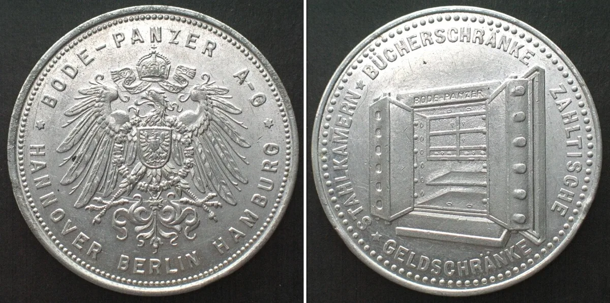 1924 BODE-PANZER AG. Advert token ND (after 1924), Alu 37mm AU
