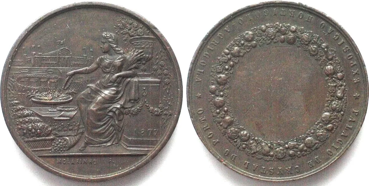 1877 PORTUGAL Medal 1877 PORTO by Molarinho bronze 40mm EF