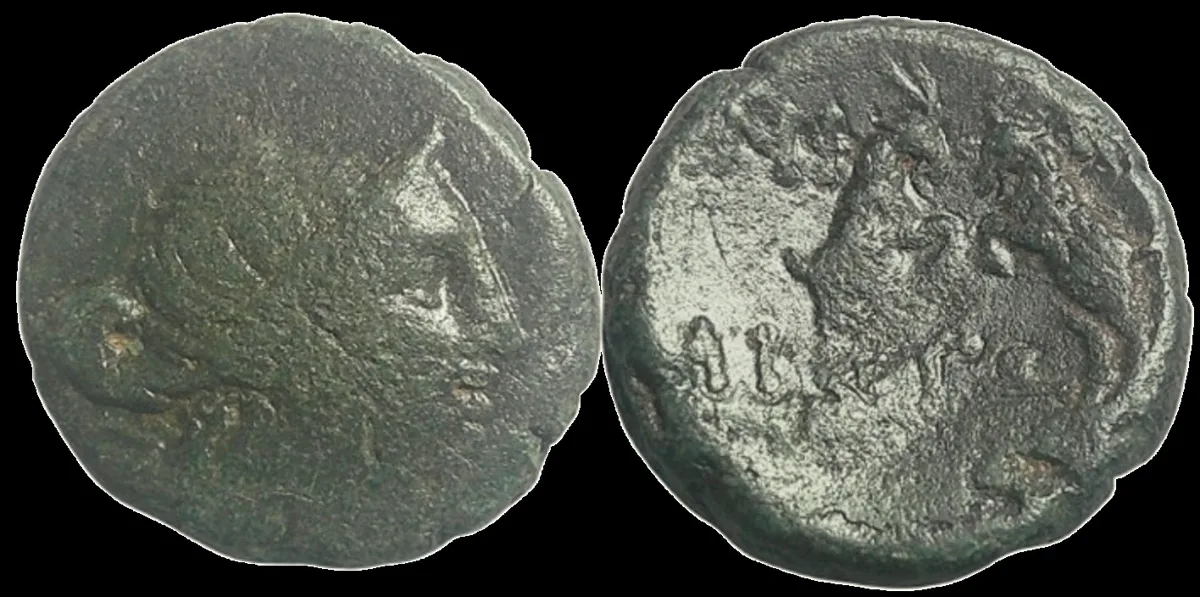 Macedon, Amphipolis. after 148 BC AE Unit, 22.2mm 7.09gm, Nice Green Patina, Rare