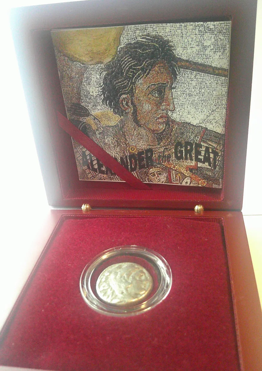 Macedon Alexander III the Great Silver Tetradrachm Lifetime Issue (Wooden Coin Box)