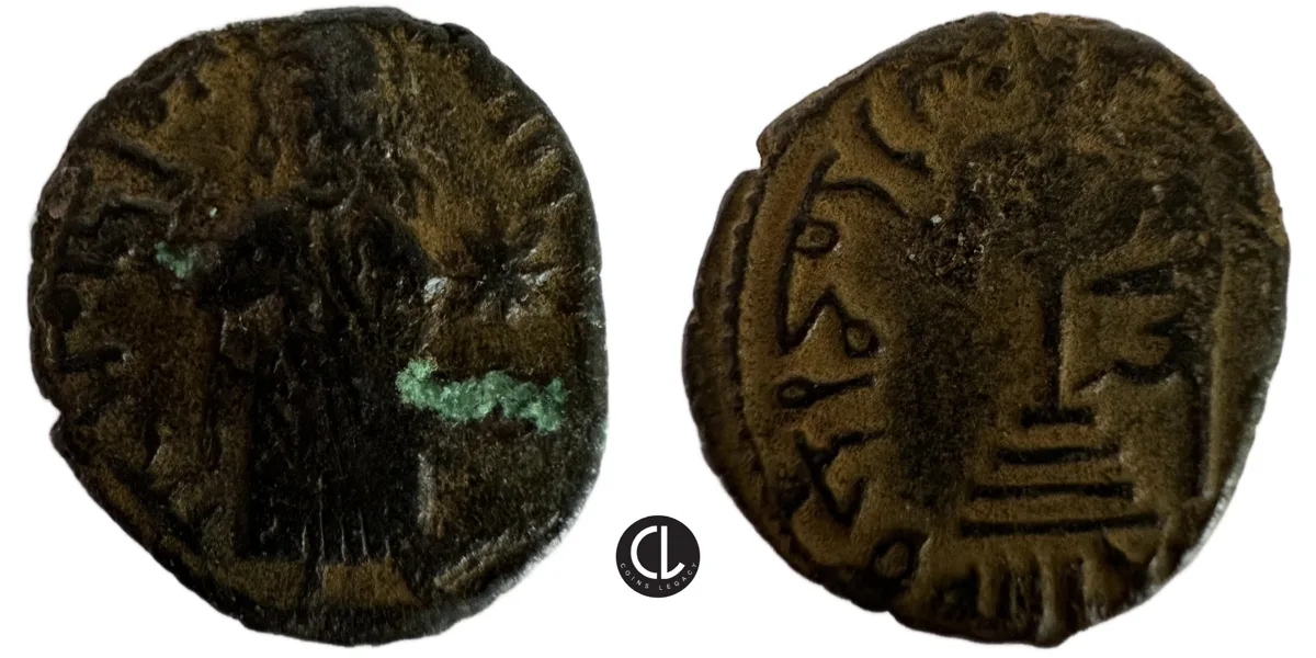 Umayyad Caliphate, Standing Caliph, temp. ‘Abd al-Malik ibn Marwan, Ba’albakk (Heliopolis) mint, AH 65-86 / AD 685-705
