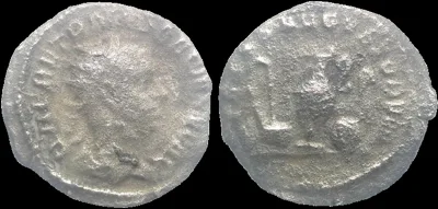 Roman Herennius Etruscus as Caesar. (Struck 249-251 AD) AR 20mm, 1.69gm Antoninianus, Rome. Light Weight, Heavily Worn.