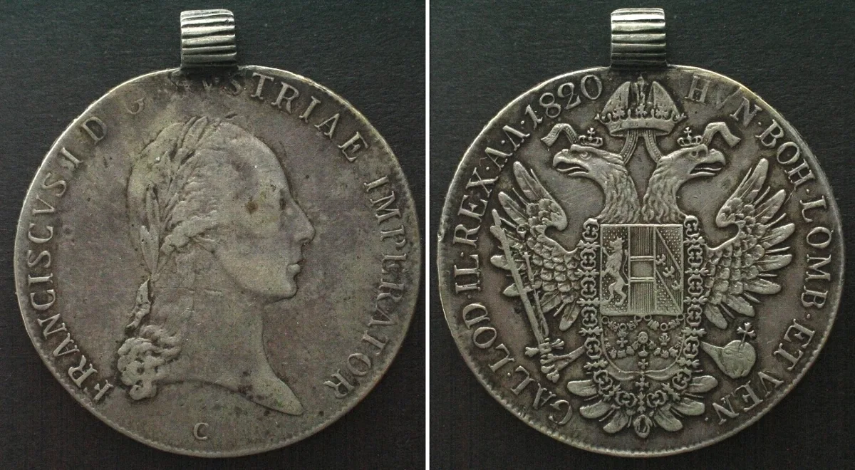 1820 AUSTRIA Thaler 1820 C, Prague mint, FRANCIS I silver VF+