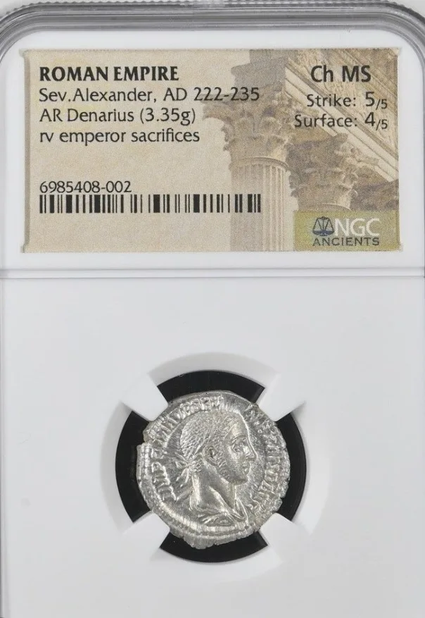 CH Mint State Severus Alexander denarius