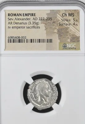 CH Mint State Severus Alexander denarius