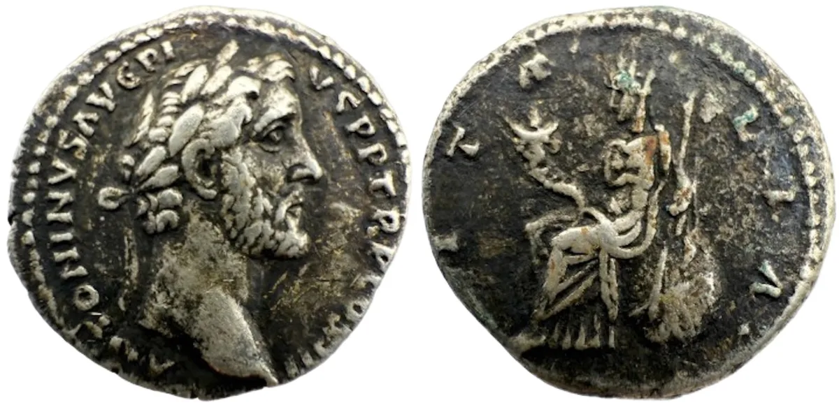 Antoninus Pius Denarius- "Italia" Type