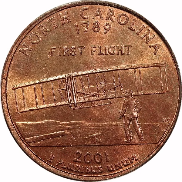 Washington 25¢, 2001-D, Reverse Clad Layer Missing, 25¢, MS64