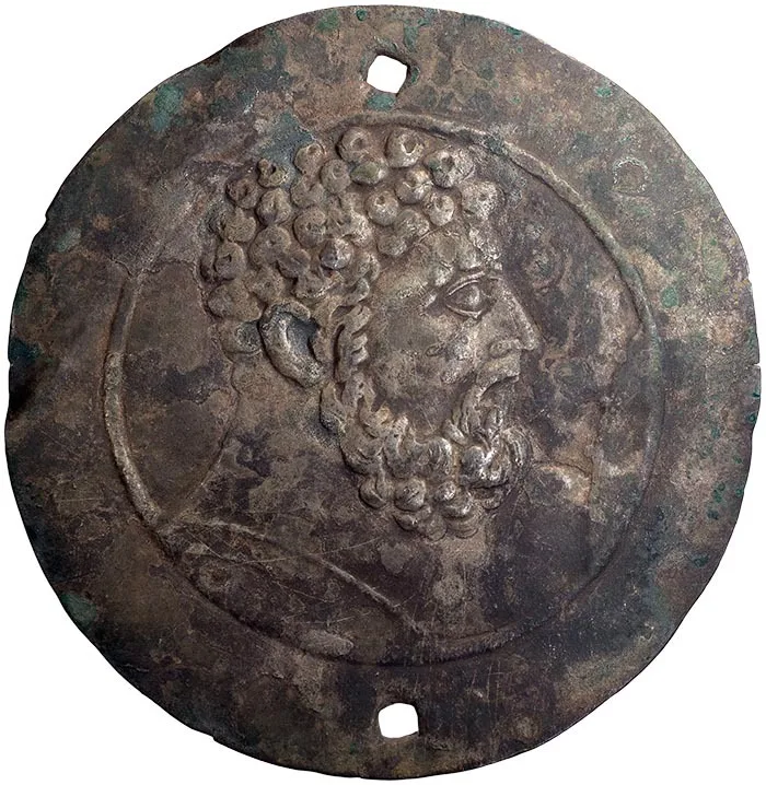 Hellenistic Rare Hellenistic Greek Silver Rondel of Hercules