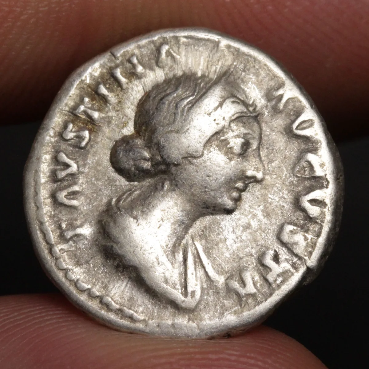 Faustina the Younger Denarius 161AD Ancient Roman Empire Silver Coin - Laetitia Reverse