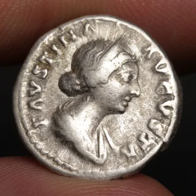 Faustina the Younger Denarius 161AD Ancient Roman Empire Silver Coin - Laetitia Reverse