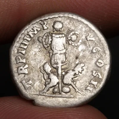 Septimius Severus Emesa Denarius 194AD Ancient Roman Empire Silver Coin - Parthian Captives Reverse