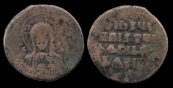 Basil II and Constantine VIII 28.2mm X 30.4mm, 12.24gm, 976-1025 AD, AE Class 2 anonymous follis. 976-1028 AD.