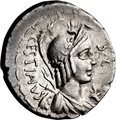 M. Plaetorius M.f. Cestianus. Denarius