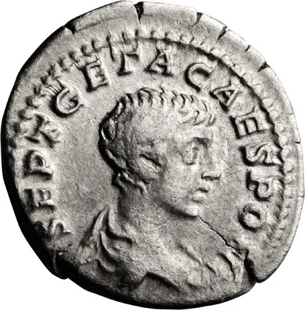 Geta as Caesar. Denarius