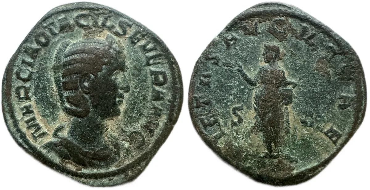 Otacilia Severa, 244 AD. AE Sestertius