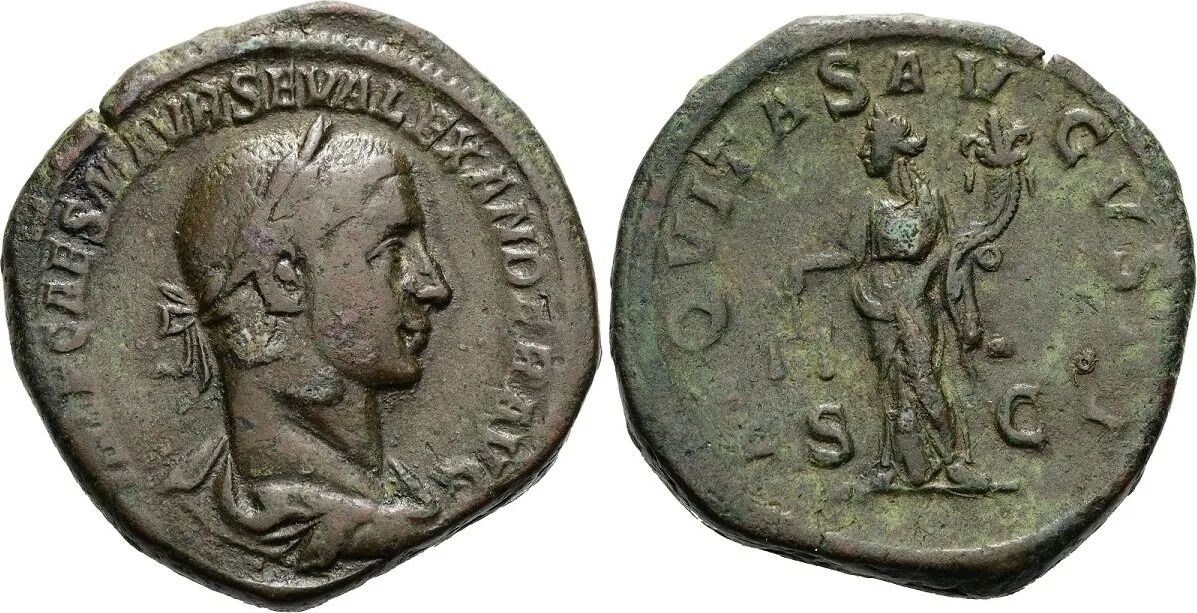 Severus Alexander 222-235 AD. Rome AE sestertius (33 mm, 26,58 g)