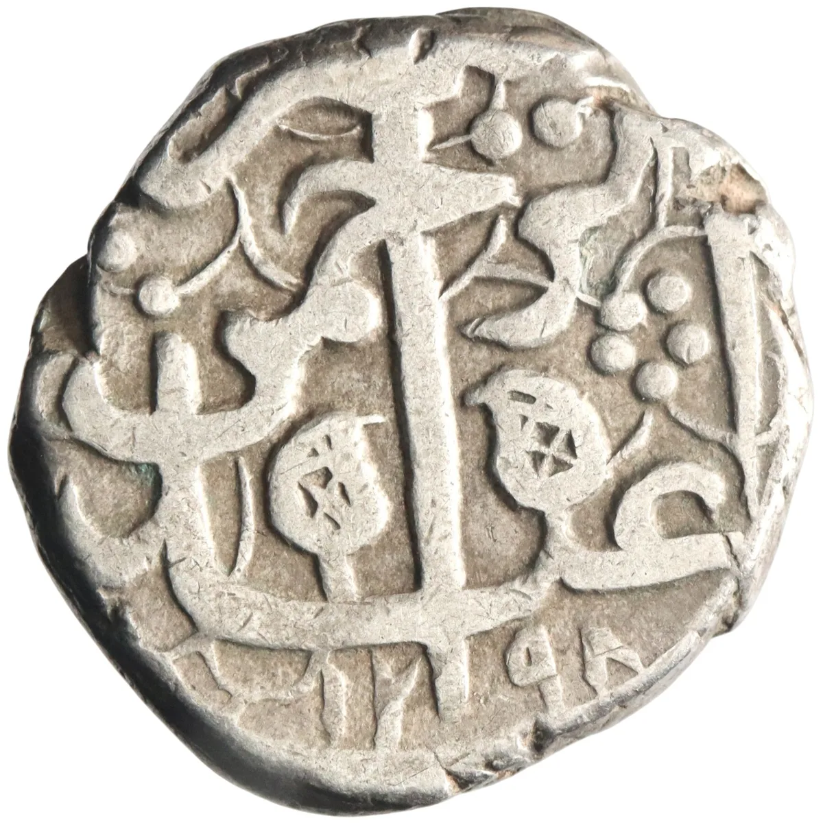 Barakzai: 'Abd al-Rahman (1880-1901), silver rupee (9.14g), Qandahar mint, AH 1298 (1880-1881 CE). Rare type.